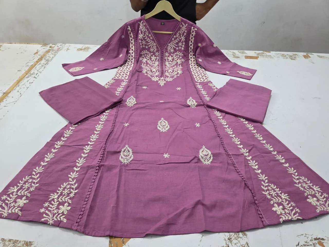 Raksha Bandhan Special Cotton Designer Kurta Set - Violete