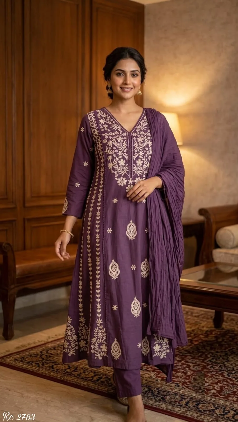 Raksha Bandhan Special Cotton Designer Kurta Set - Purple