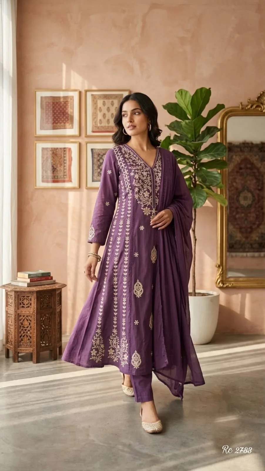 Raksha Bandhan Special Cotton Designer Kurta Set - Purple
