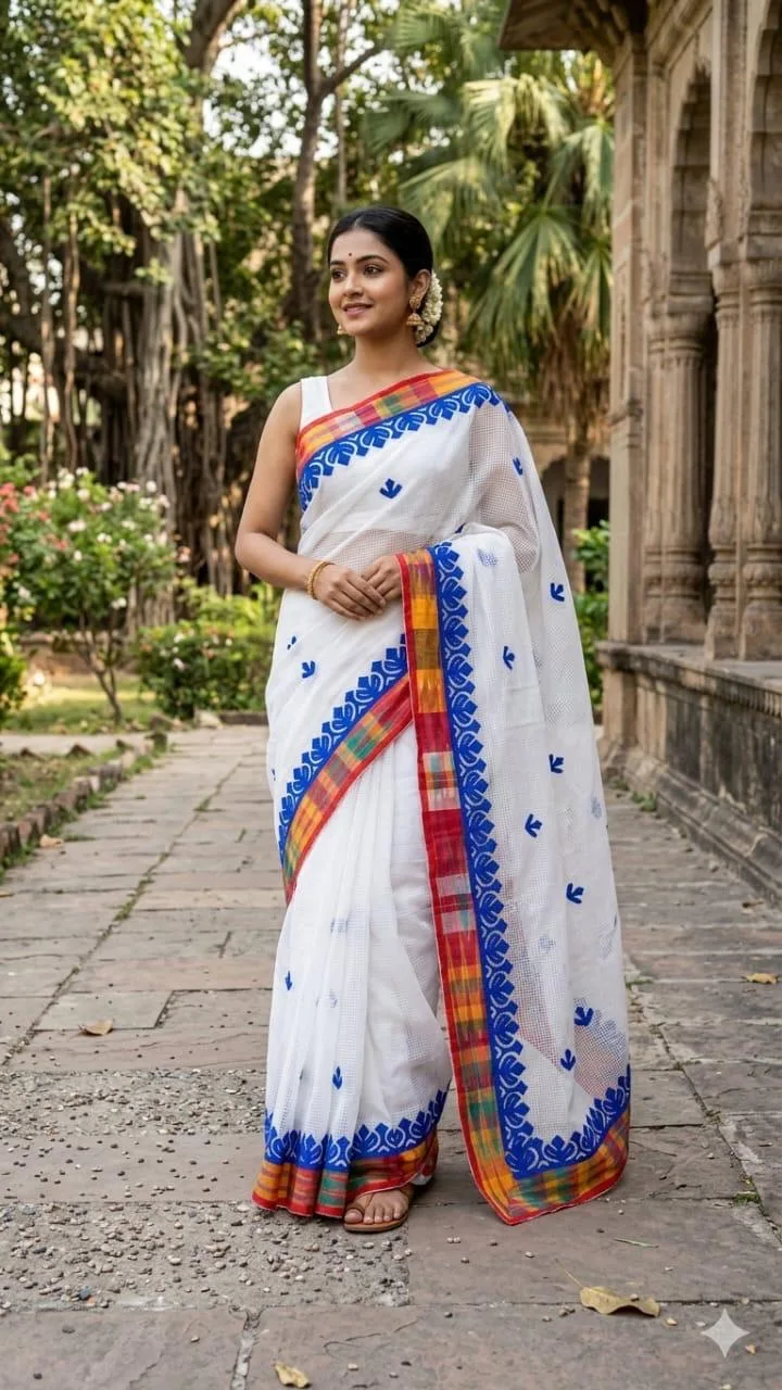 Beautiful Resham Kota Saree with All-Over Appliqu Work - Design2