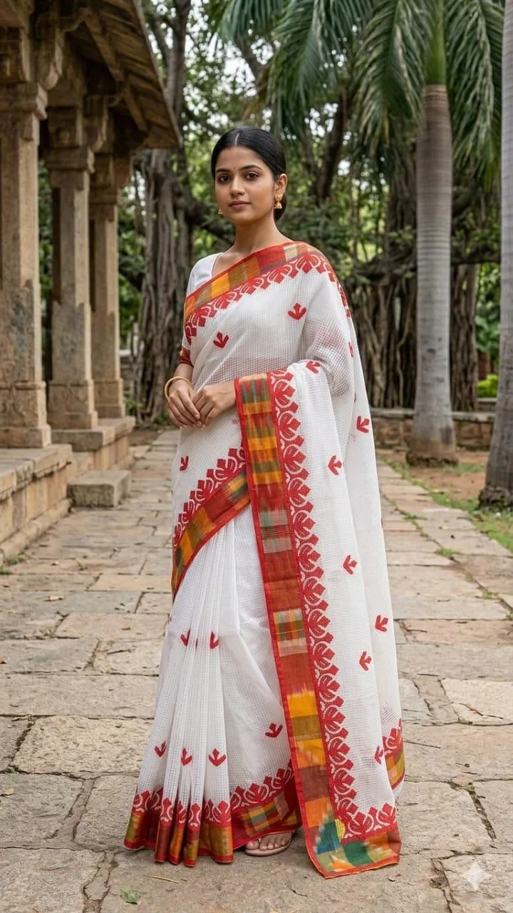 Beautiful Resham Kota Saree with All-Over Appliqu Work - Design3