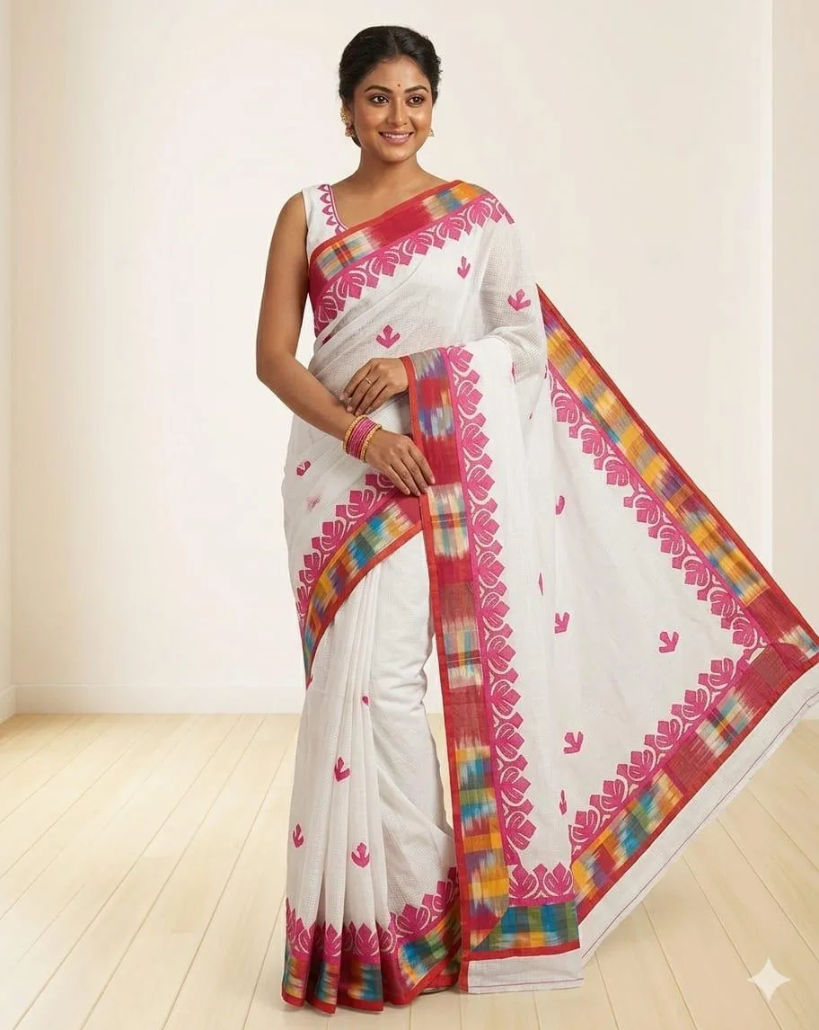 Beautiful Resham Kota Saree with All-Over Appliqu Work - Design4
