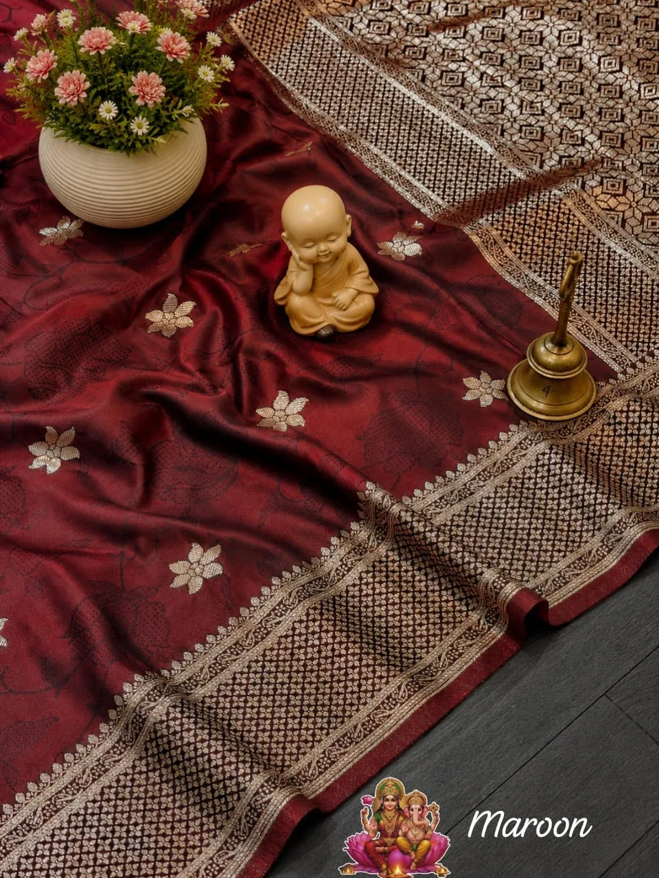 Beautiful Tanchoi Katan Silk Saree - Chocolate