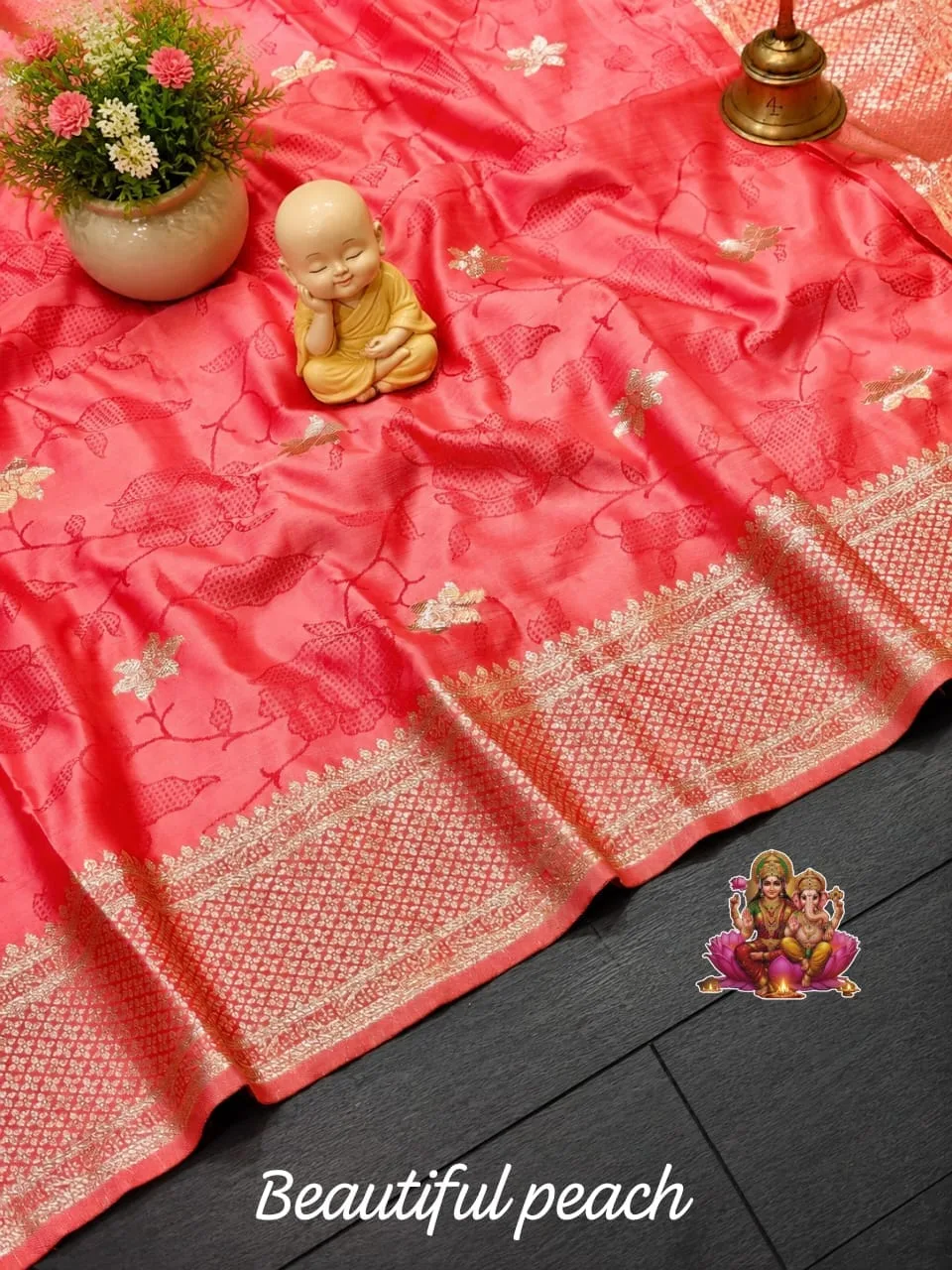 Beautiful Tanchoi Katan Silk Saree - Peach