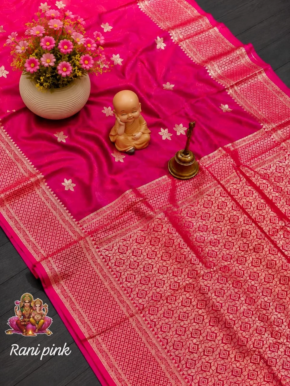 Beautiful Tanchoi Katan Silk Saree - Dark Pink
