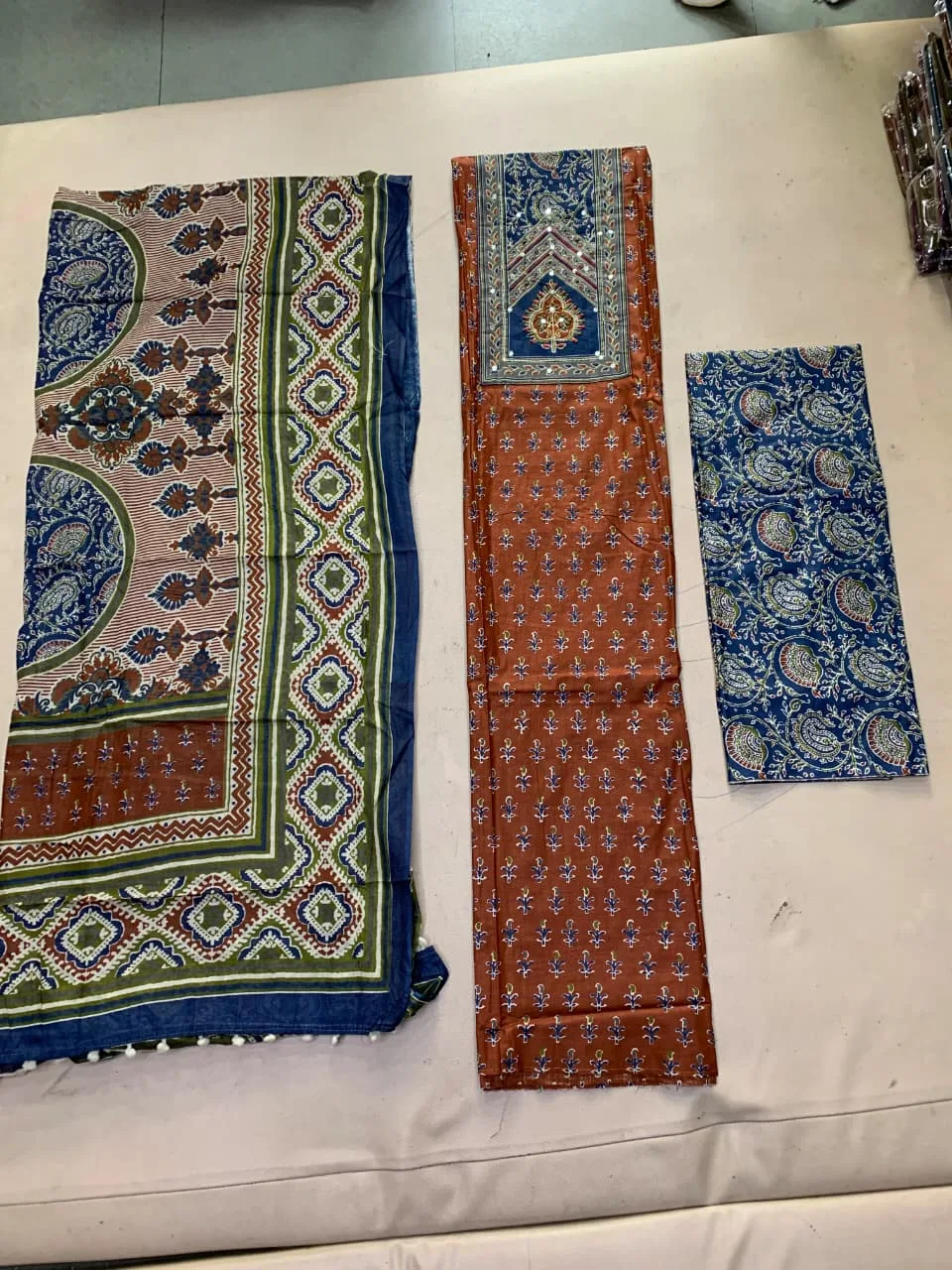 PURE COTTON AJRAKH 3-PIECE DRESS MATERIAL - Design4