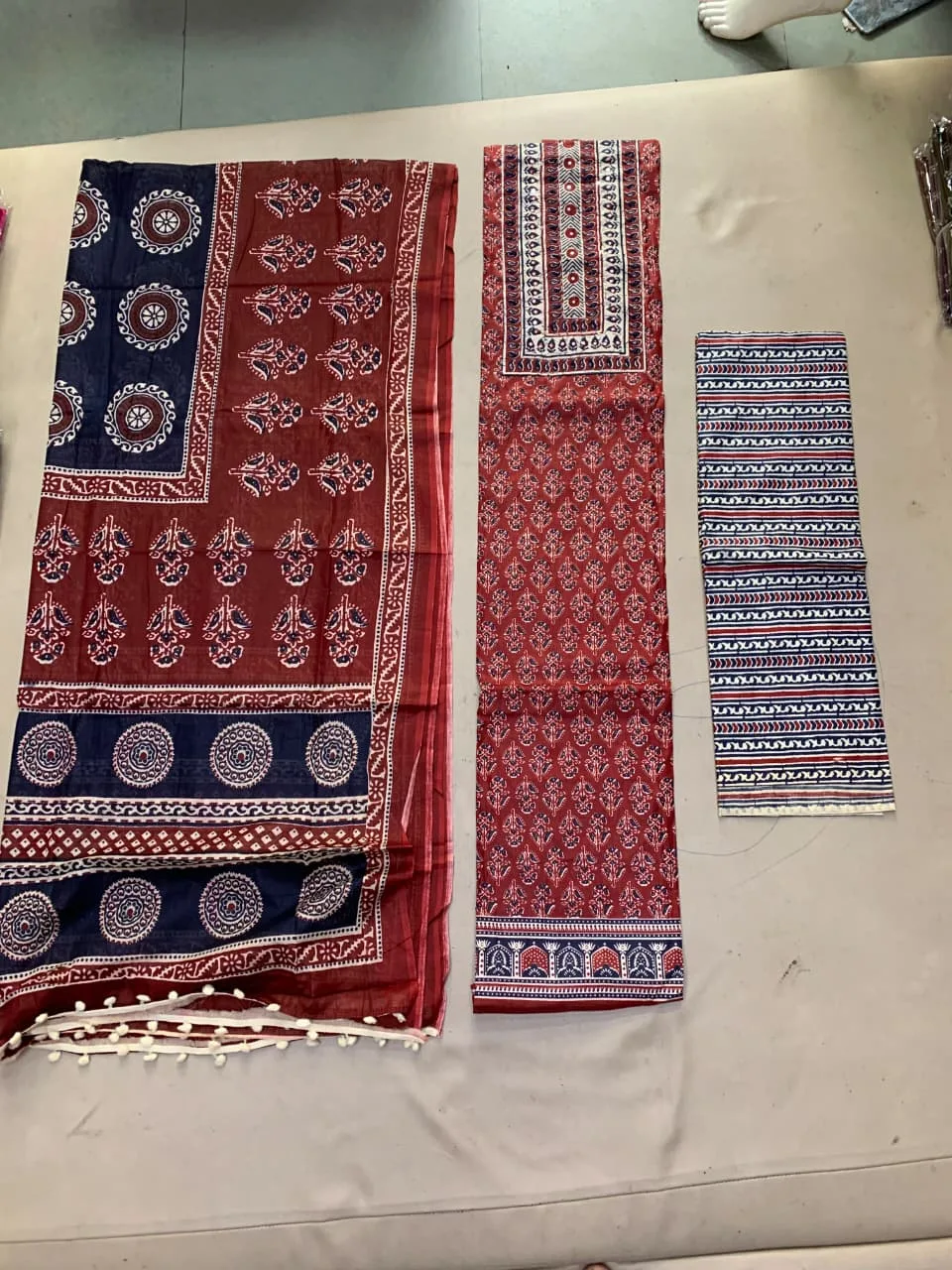 PURE COTTON AJRAKH 3-PIECE DRESS MATERIAL - Design5