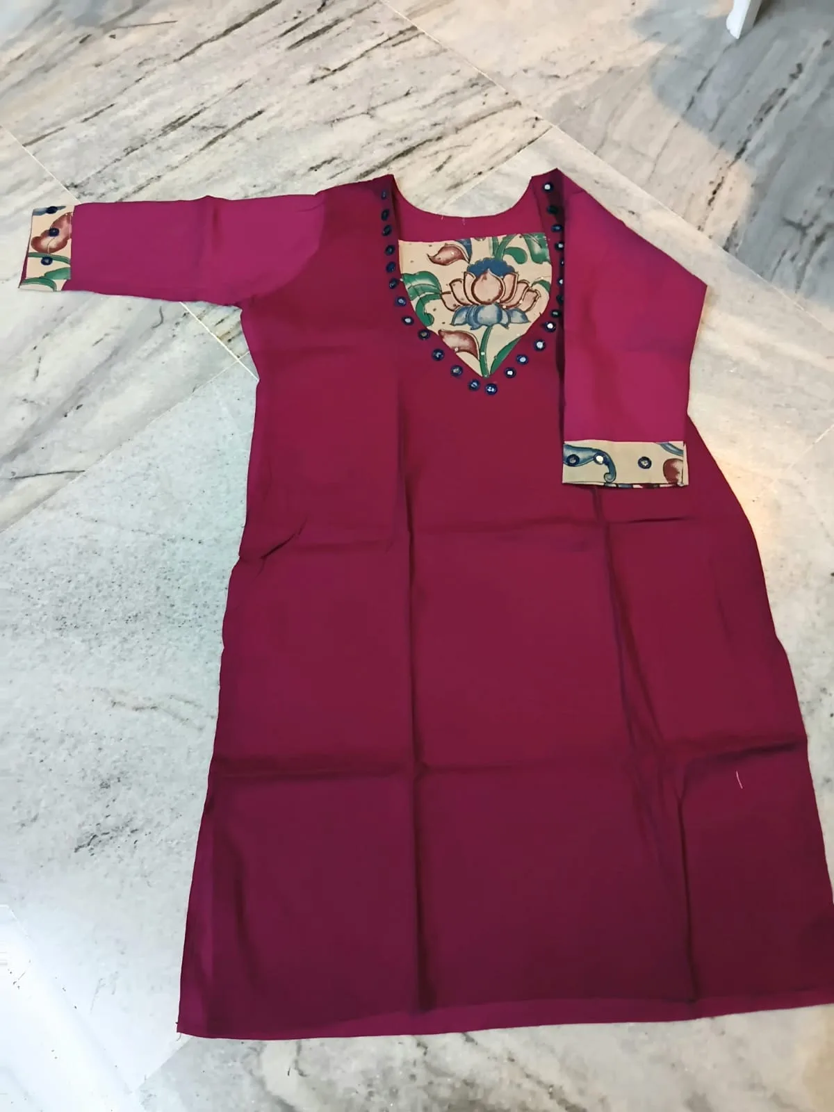 Pen Kalamkari Cotton Kurti – Ethnic Elegance - Rani