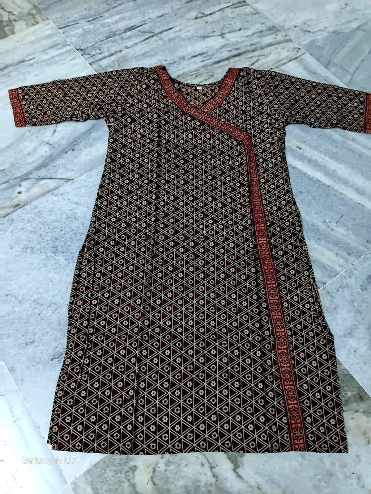 Ajrakh Cotton Kurti – Puja Special Offer - Design1
