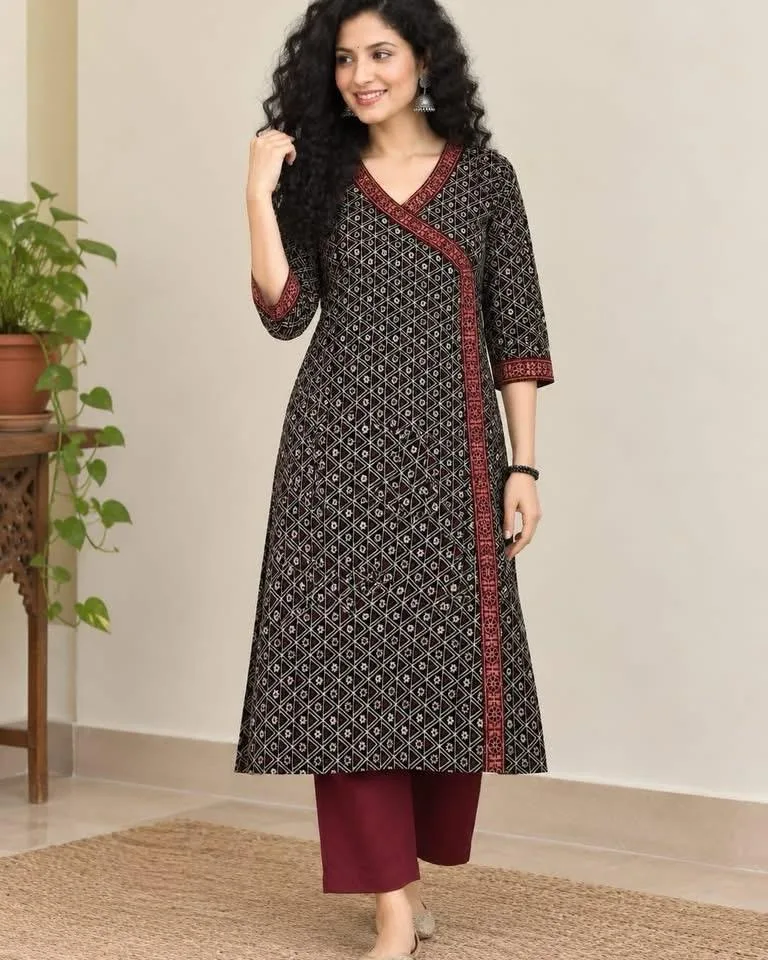 Ajrakh Cotton Kurti – Puja Special Offer