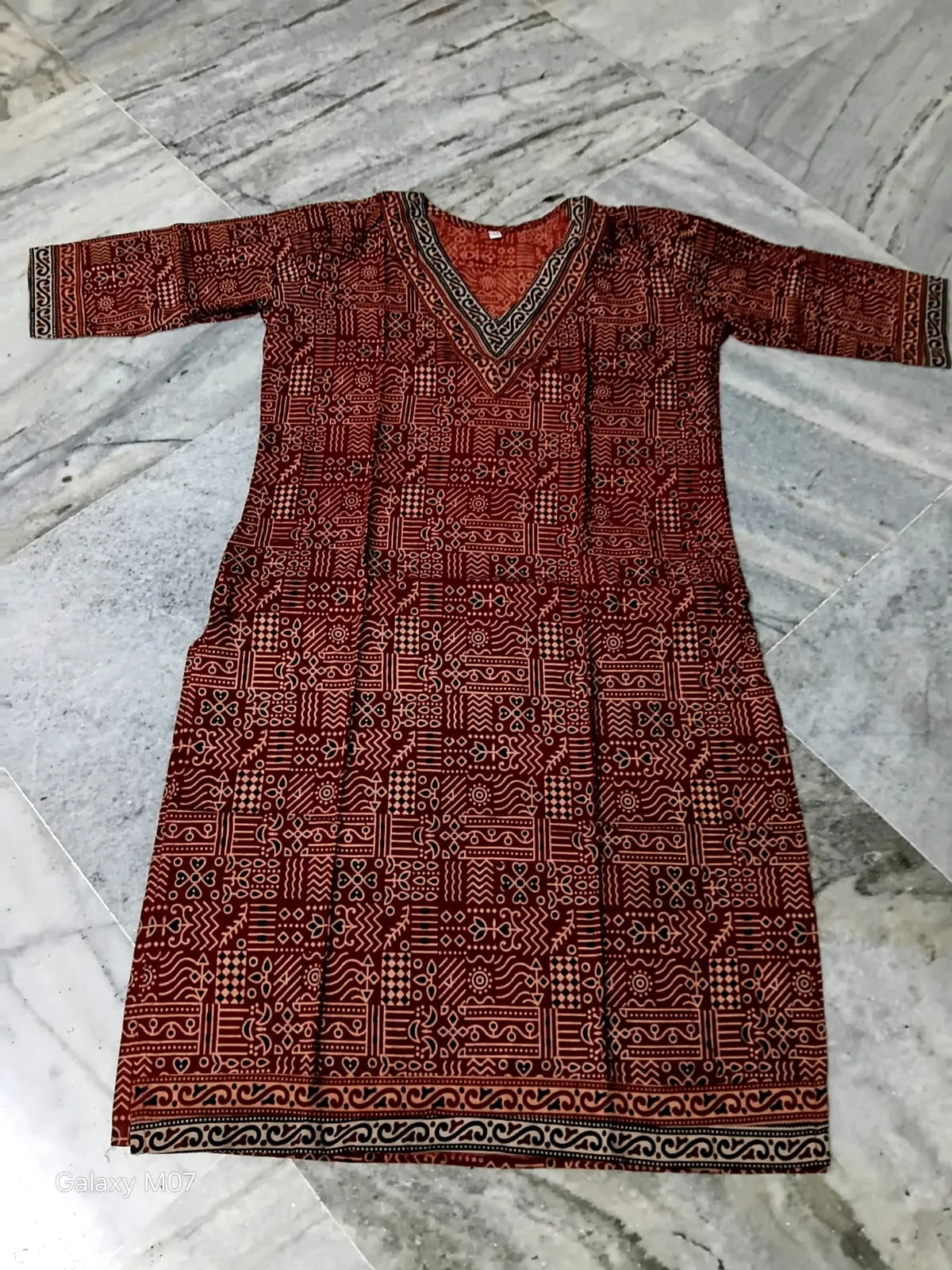 Ajrakh Cotton Kurti – Puja Special Offer - Design5