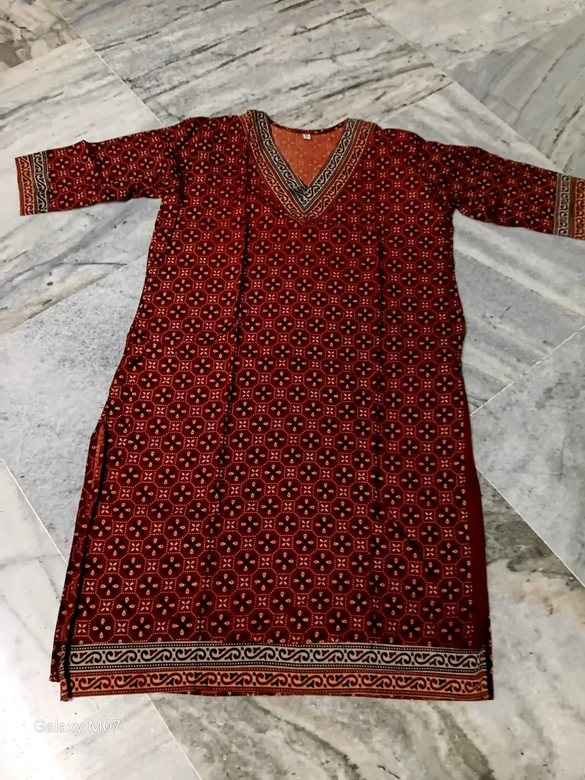 Ajrakh Cotton Kurti – Puja Special Offer - Design6