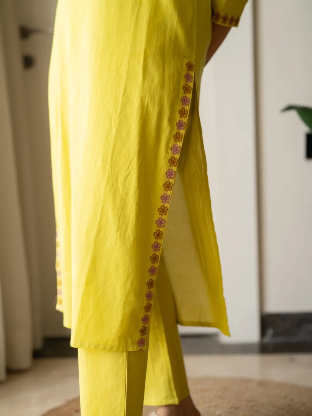 Beautiful Cotton Embroidery 3-Piece Suit Set – Rajlaxmi International - Yellow